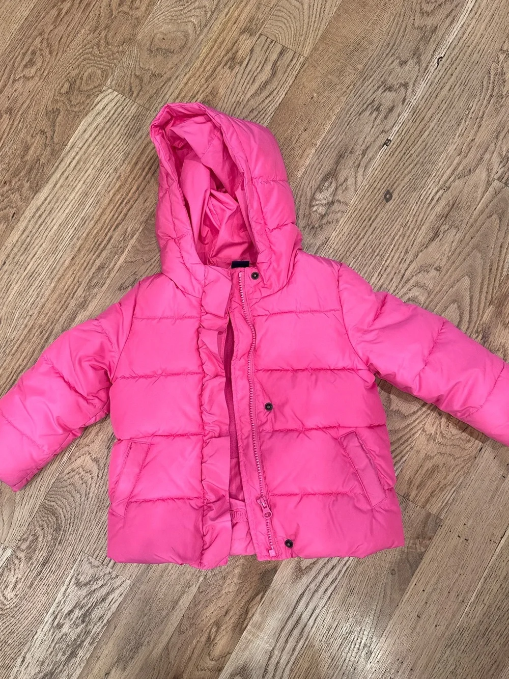 GAP Bright Pink Hooded Puffer Jacket for Kids